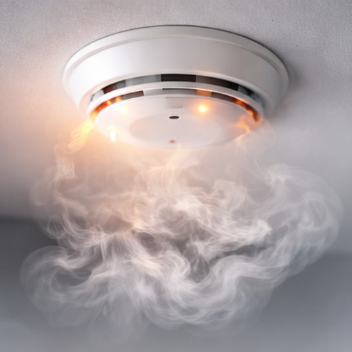 Rauchmelder zur frühzeitigen Branderkennung in einer Brandmeldeanlage